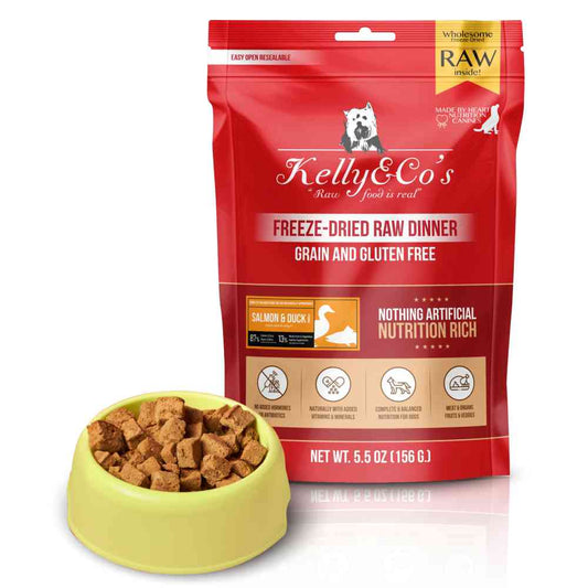 犬用総合栄養食 サーモン&ダックフォーミュラ Kelly&Co's(ケリーアンドコー) フリーズドライ  RAW DINNER