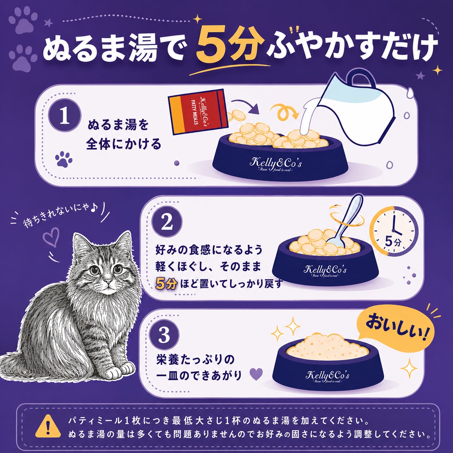 猫用総合栄養食 マグロフォーミュラ Kelly&Co's(ケリーアンドコー) フリーズドライ PATTY MEALS