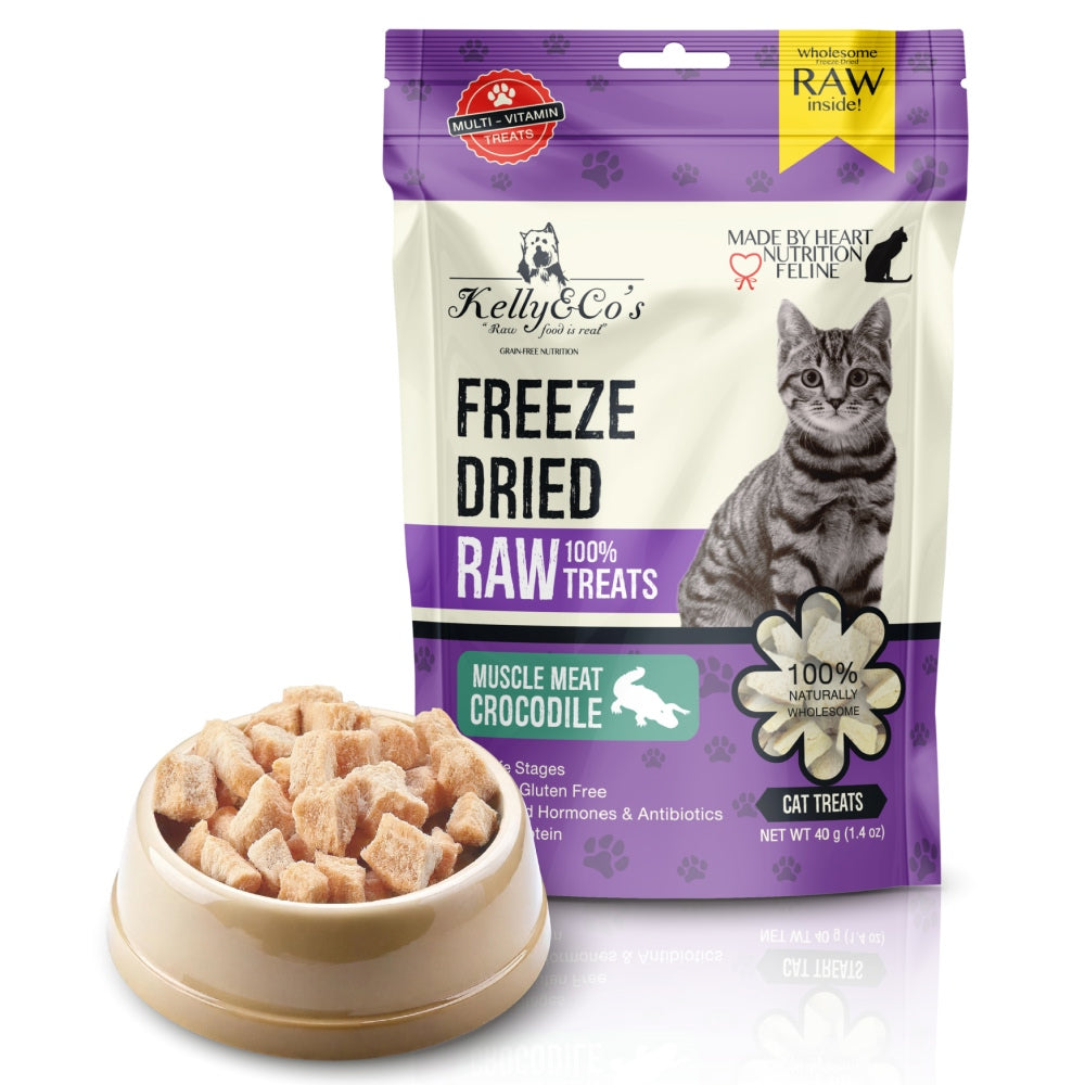猫用おやつ クロコダイルマッスルミート Kelly&Co's(ケリーアンドコー) フリーズドライ RAW TREATS