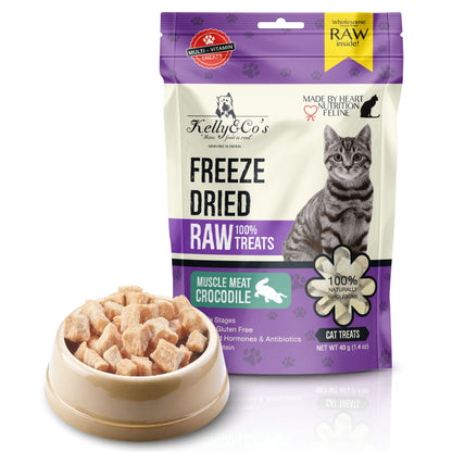 猫用おやつ クロコダイルマッスルミート Kelly&Co's(ケリーアンドコー) フリーズドライ RAW TREATS
