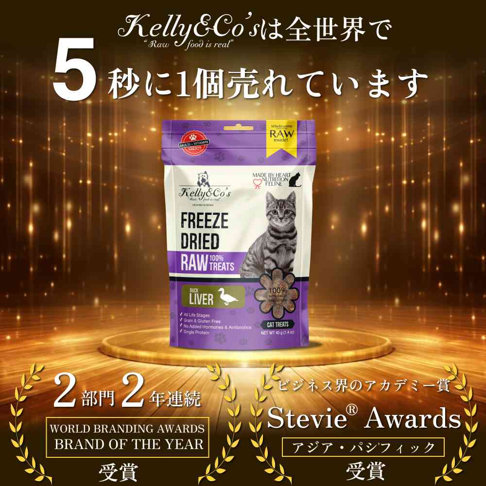 猫用おやつ ダックレバー Kelly&Co's(ケリーアンドコー) フリーズドライ RAW TREATS