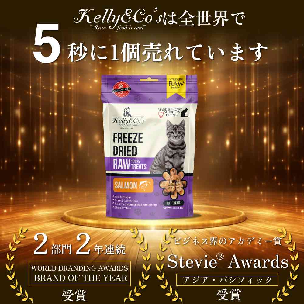 猫用おやつ サーモン Kelly&Co's(ケリーアンドコー) フリーズドライ