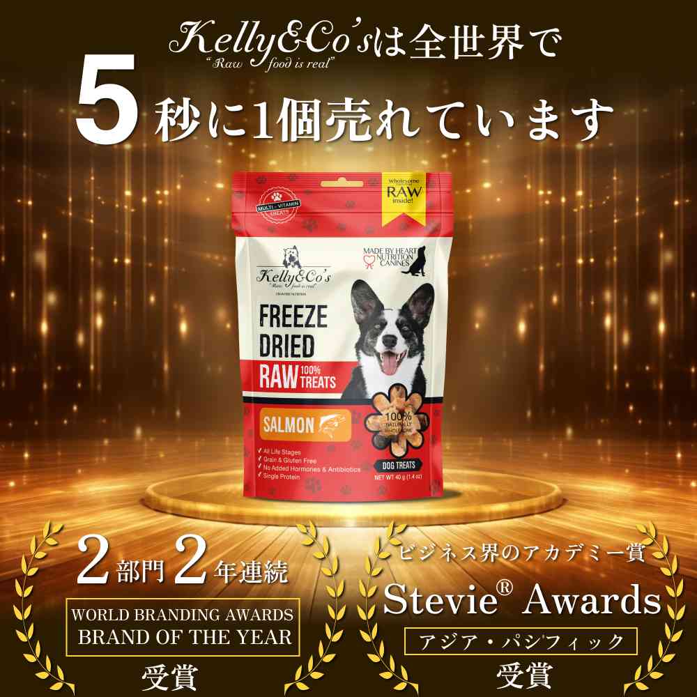 犬用おやつ サーモン Kelly&Co's(ケリーアンドコー) フリーズドライ RAW TREATS